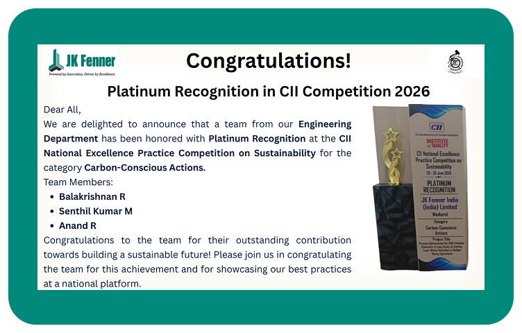 Platinum Recognition in CII Competition 2026 for Carbon-Conscious Actions