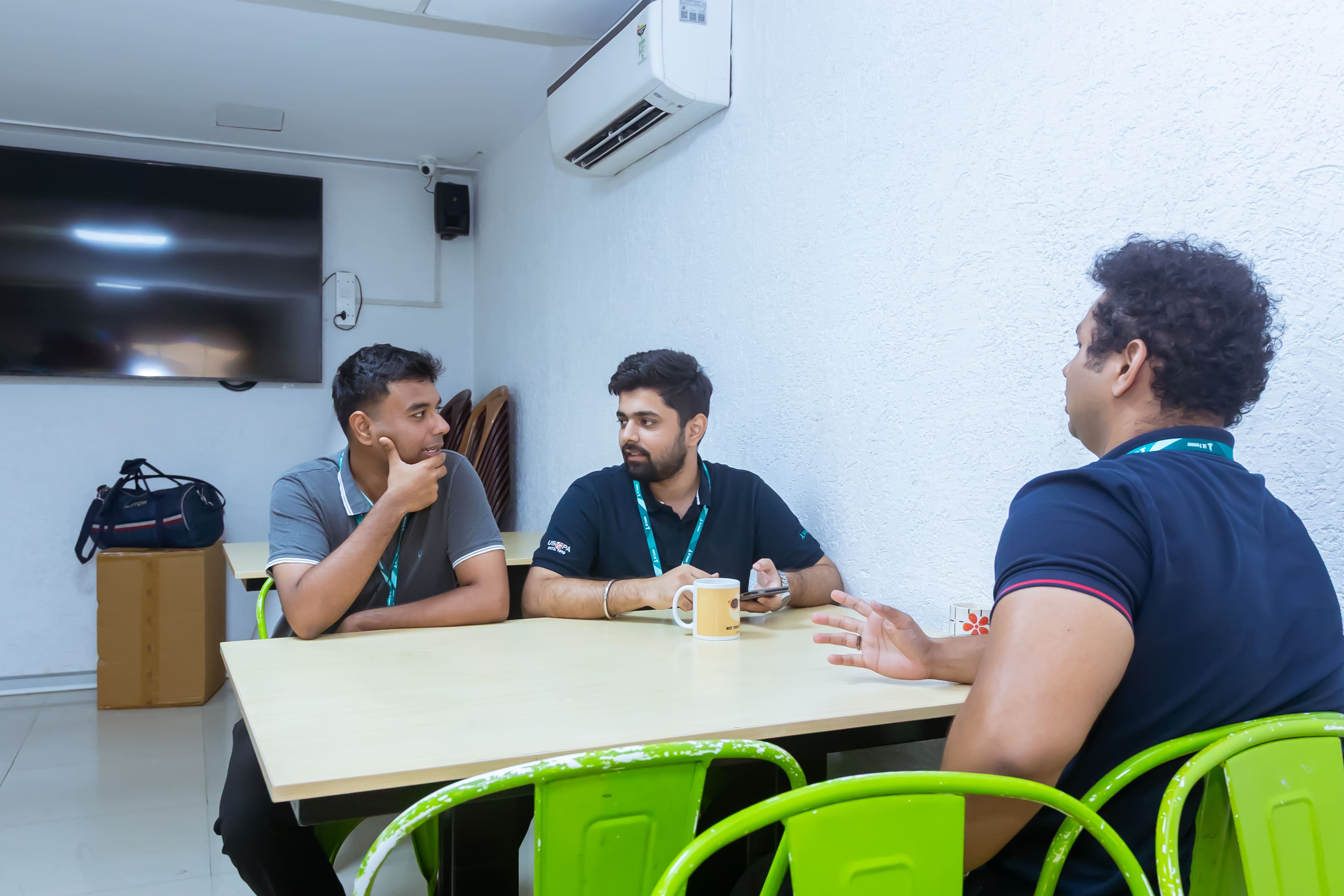 Colleagues in a discussion room