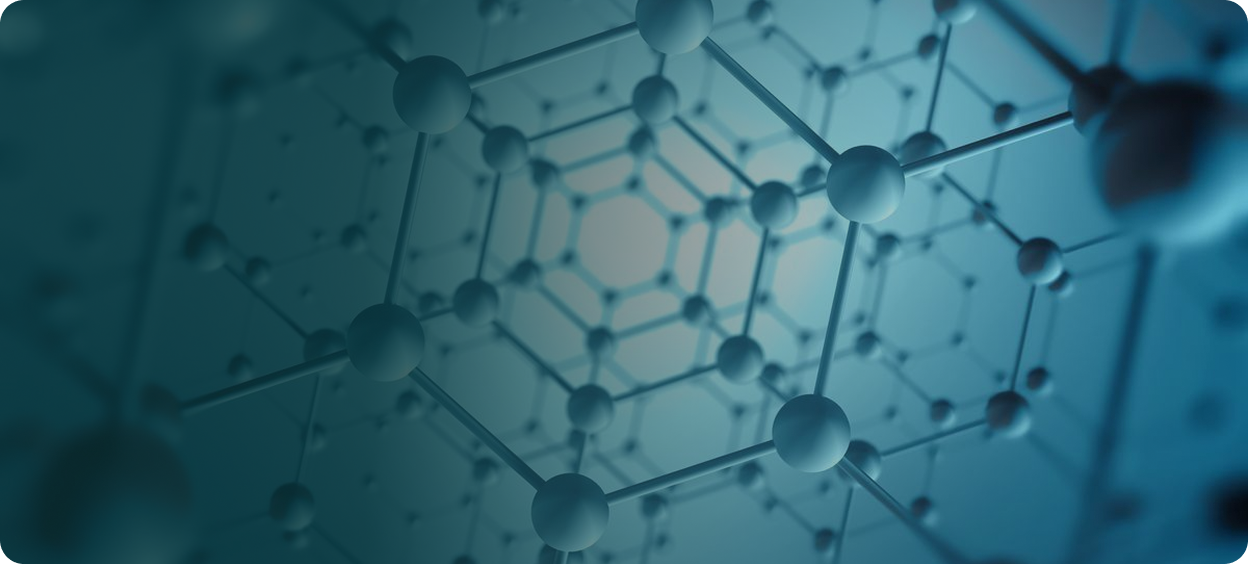 Molecular structure representing R&D innovation